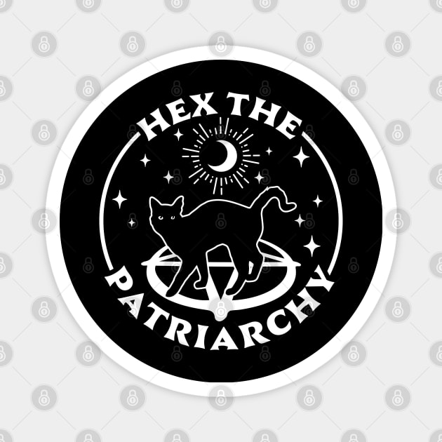 Hex The Patriarchy Feminist Witch Halloween Cat Gothic Goth Magnet by OrangeMonkeyArt